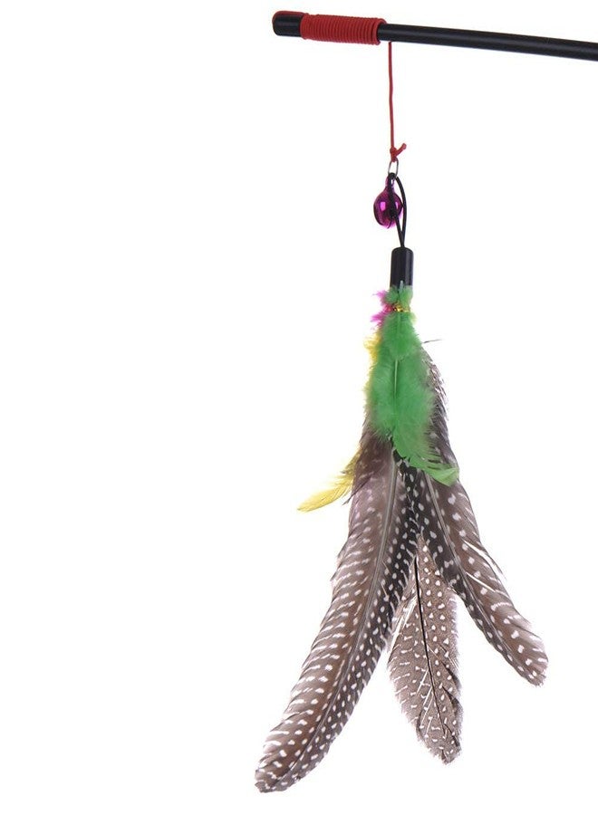 ويستيرن إرا عصا لعب ريشية مرحة للقطط من العصر الغربي بطول 48 سم، للعب والتدريب للقطط والقطط الصغيرة والجراء (لون عشوائي) - Image 4